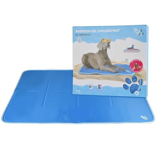 CoolPets Premium Kühlmatte Hund - 120 x 70 cm - Hundematte zum Kühlen - rutschfeste Matte - Nicht fließendes Kühlgel - Leicht zu reinigen - Kühlmatte für Lange Nutzung - Mit Citronella und Eukalyptus von CoolPets