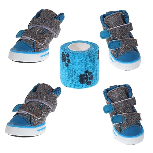 Coolty 4 Stück Hundeschuhe Hundestiefel für verschneite Wintertage, heiße Sommerpflaster, wasserdicht bei Regenwetter, Spaziergänge im Freien (3# L* W: 4.3 * 3.5CM) von Coolty