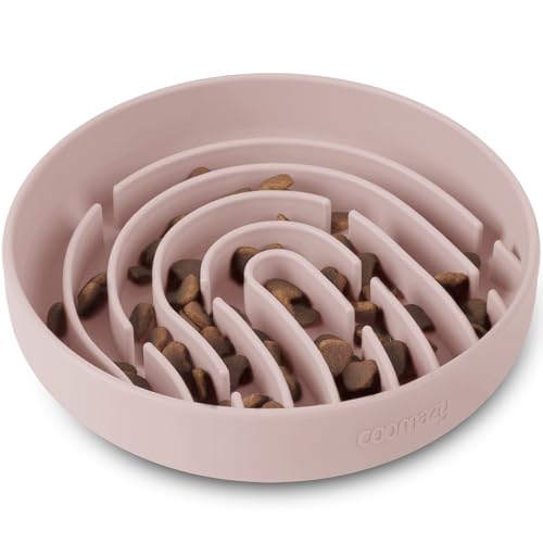 Coomazy Große Silikon Slow Feeder Hundenäpfe Interaktives Puzzle-Spielzeug für Haustiere Futtertraining Hält Hunde Beschäftigt, Verhindert Überessen Welpe (Dusty Pink, Groß:3.2Cup) von Coomazy