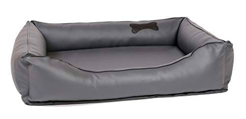 CopcoPet - Hundebett Orthopädisch Paco Kunstleder - Grau Gr: XL 110 x 90 cm Visco von CopcoPet