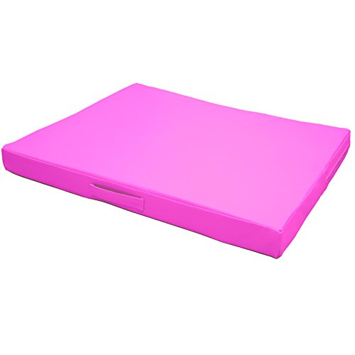 CopcoPet Hundematte Jumbo, abwaschbares Hundebett kratzfestem Kunstleder, orthopädisches Hundekissen mit Viscoschaumfüllung oder Kaltschaumfüllung (90 x 70 x 8 cm, Rosa) von CopcoPet