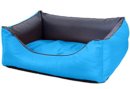 CopcoPet Rocco Hundebett Hundesofa Wendebett Kunstleder L/XL 100x80cm Türkis Grau von CopcoPet