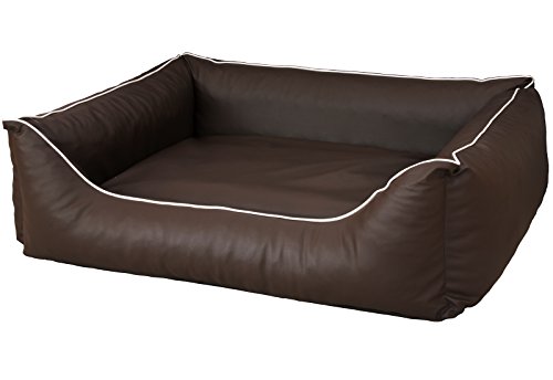 CopcoPet Rocco Orthopädisches Visco Hundebett Hundesofa Wendebett Kunstleder M 80x60cm Dunkelbraun von CopcoPet