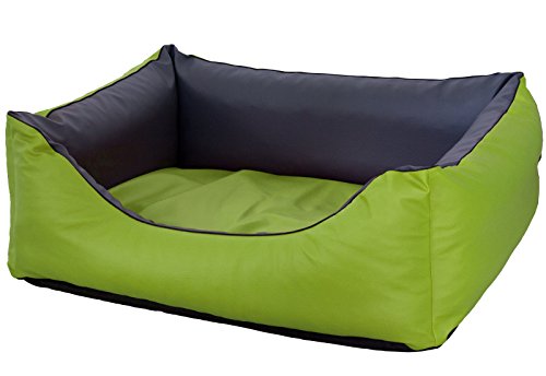 CopcoPet Rocco Hundebett Hundesofa Wendebett Kunstleder XL 110x90cm Grün Grau von CopcoPet