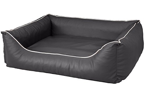 CopcoPet Rocco Orthopädisches Visco Hundebett Hundesofa Wendebett Kunstleder XL 110x90cm Grau von CopcoPet