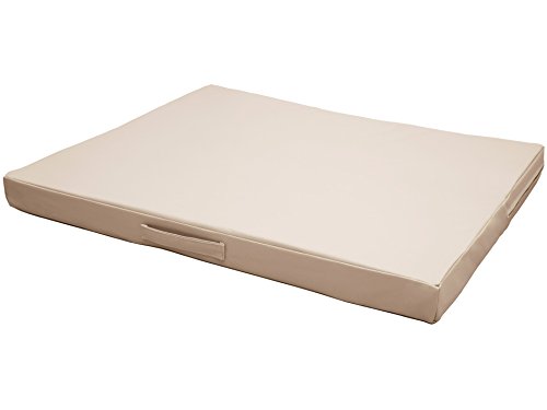 CopcoPet Hundematte Jumbo, 100 x 80 x 8cm, Beige, abwaschbares Hundebett aus kratzfestem Kunstleder, orthopädisches Hundekissen mit Viscoschaumfüllung von CopcoPet