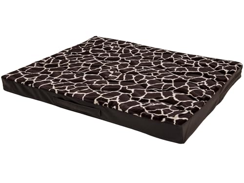 CopcoPet Hundematte Jumbo, 110 x 80 x 8cm, Giraffe - Optik, abwaschbares Hundebett aus kratzfestem Kunstleder, orthopädisches Hundekissen mit Viscoschaumfüllung von CopcoPet