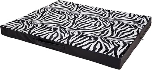 CopcoPet Hundematte Jumbo, 90 x 70 x 8cm, Zebra - Optik, abwaschbares Hundebett aus kratzfestem Kunstleder, orthopädisches Hundekissen mit Kaltschaumfüllung von CopcoPet