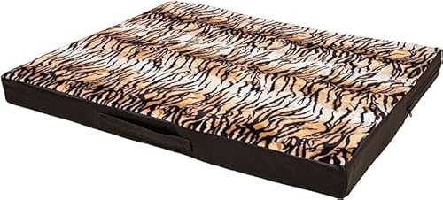 CopcoPet Hundematte Jumbo, 110 x 80 x 8cm, Tiger - Optik, abwaschbares Hundebett aus kratzfestem Kunstleder, orthopädisches Hundekissen mit Viscoschaumfüllung von CopcoPet