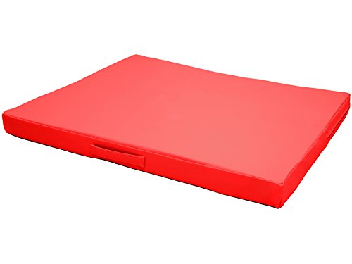 CopcoPet Hundematte Jumbo, 100 x 80 x 8cm, Rot, abwaschbares Hundebett aus kratzfestem Kunstleder, orthopädisches Hundekissen mit Kaltschaumfüllung von CopcoPet