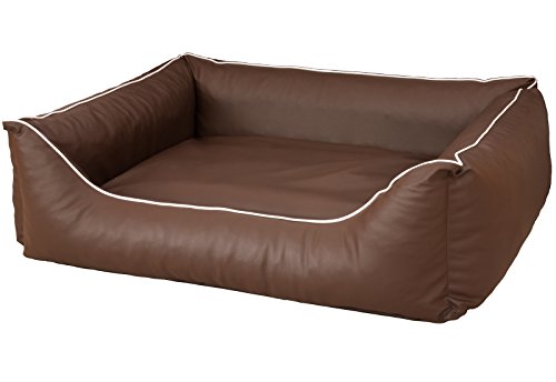 CopcoPet Rocco Orthopädisches Visco Hundebett Hundesofa Wendebett Kunstleder L/XL ca. 100 x 80 cm Orthopädisch Braun von CopcoPet