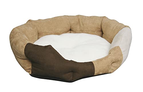 Coperani | Hundebett | Braun Beige | 45 x 41 x 14 cm | mit Wendekissen | Polyester von Coperani LIEBLINGSSACHEN FÜR IHR TIER