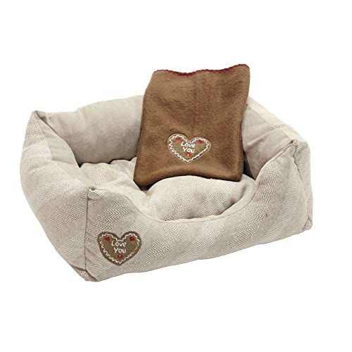 Coperani | Hundebett | Hundeschlafplatz | 47 x 37 cm | Polyester | Baumwolle | Beige | Kuschelig | Haustierbett | Hochwertig | Robust von Coperani LIEBLINGSSACHEN FÜR IHR TIER