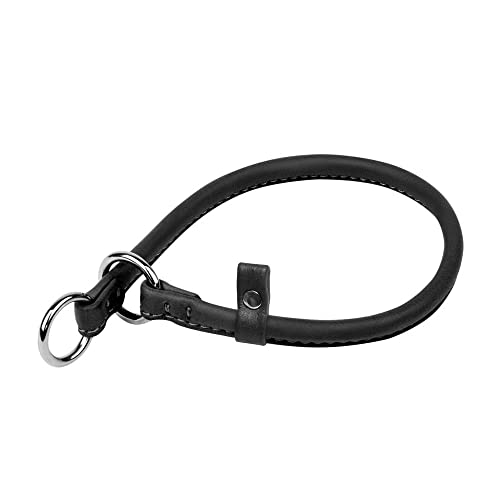 Coperani | Hundehalsband | Trainingshalsband | Halsumfang: 32-40 cm | Leder | Schwarz | Mit Edelstahl | Rund | Weiches Material | Stabil | Hochwertig | Pflegeleicht von Coperani LIEBLINGSSACHEN FÜR IHR TIER