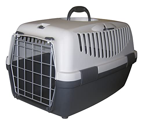 Coperani | Transportbox für Hunde | Grau | 55 x 36 x 35 cm | mit Vorrichtung für Autosicherheitsgurte von Coperani LIEBLINGSSACHEN FÜR IHR TIER