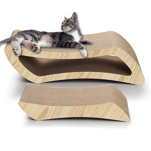 Katzenkratzbrett und Lounge, große Wellpappe, Kratzunterlage und Möbelschutz für Indoor-Katzen, multifunktionales 2-in-1-Kratzbett von Copper Chisel