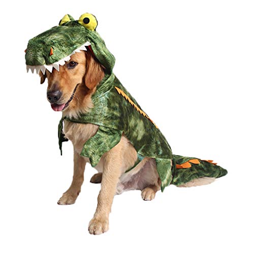 Coppthinktu Alligator Hundekostüm, Halloween-Krokodil-Kostüm, Hoodie, Mäntel, Haustier-Jumpsuits von Coppthinktu