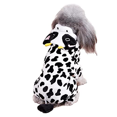 Coppthinktu Haustiertuch Hund Kuh Kostüm - Entzückende Halloween Hundekostüme Kuh Stil Hoodie Weiche und bequeme Jumpsuits für kleine Hunde von Coppthinktu