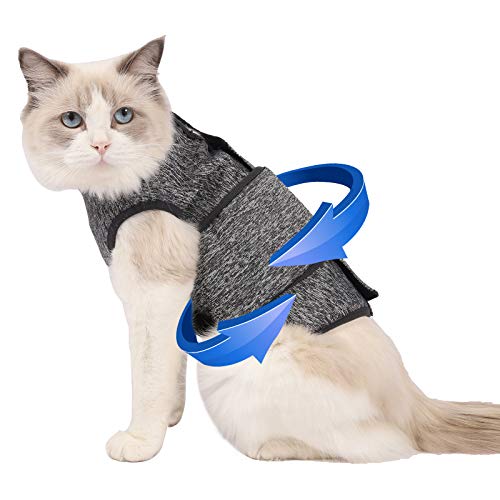 Katze Angstjacke, Katze Anti Angstweste, Donnerweste für Katzen, Shirt für Katze, Katzen Beruhigende Wrap Vet Empfohlene beruhigende Lösung Weste für Feuerwerk, Thunder, Reisen, Trennung von Coppthinktu