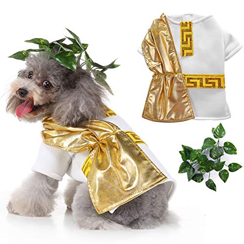 Römische Toga Hundekostüm, lustiges Hunde-Halloween-Kostüm, modisches Cosplay-Kleid für kleine mittelgroße Hunde, besondere Anlässe, lustige Foto-Requisiten, Verkleiden Sie sich an Zubehör von Coppthinktu