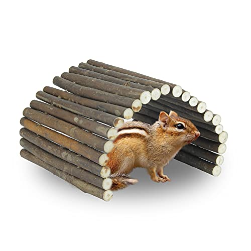 Coradoma Natur Weidenbrücke Nagerbrücke für Kleintiere, Flexible Holzbrücke Spielzeug und Käfigzubehör, 17x28 cm – Ideale Kletterbrücke für Hamster, Kaninchen, Meerschweinchen und Mäuse von Coradoma