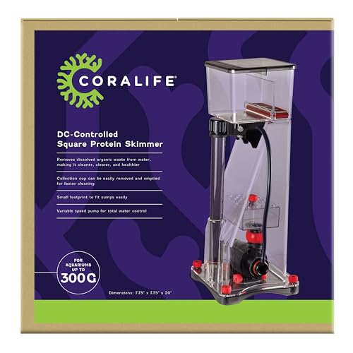 Coralife Aquarium-Salzwasser für Aquarien, DC-gesteuert, Variable Geschwindigkeit, quadratisch, Proteinabschäumer, bis zu 100 Liter von Coralife