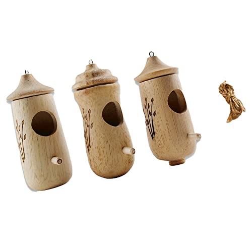 Corghd Vogelhaus aus Holz, für den Außenbereich, schwingendes Vogelnest, Spatzen, 3 Stück von Corghd