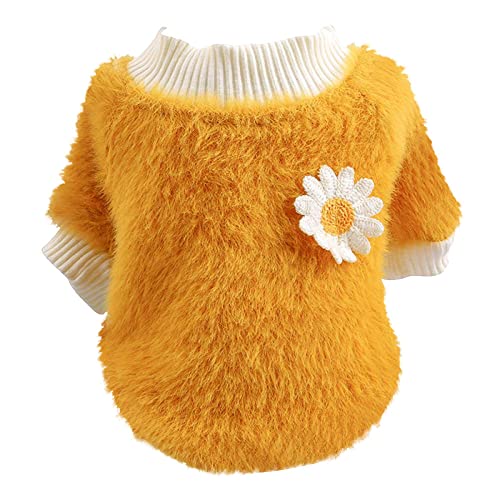 Haustier Hund Mäntel Rundhals Warm Winter Blumen Pullover Fleece Haustier Kleidung Für Kleine Hunde Französische Hündchen Kleidung Chihuahua Kleidung Wintermantel Hundemantel Französische Bulldogge von Corlidea