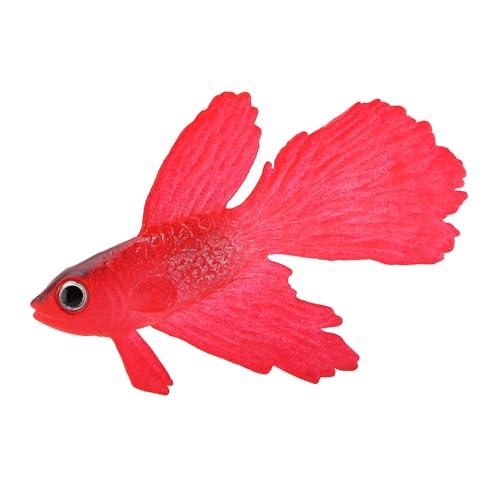 Cornesty Aquarium-Dekoration, Lustiger Künstlicher Kleiner Fisch, Silikon-Aquarium-Ornament für Aquarium (Nr. 1 Roter Kampffisch) von Cornesty