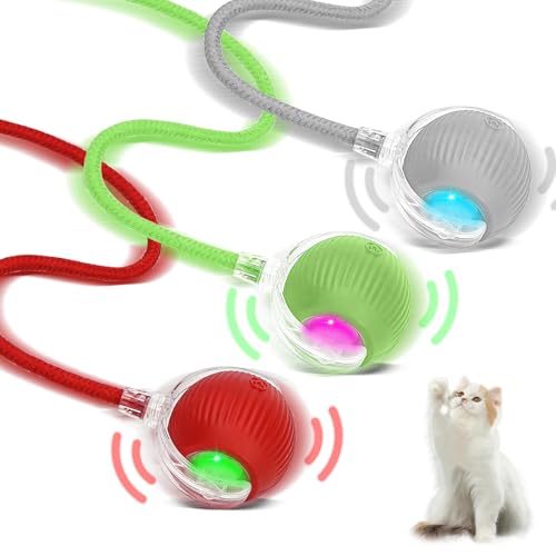 Corpower Katzenspielzeug 3 PCS Interaktives Katzenspielzeug, Katzenspielzeug Selbstbeschäftigung Wiederaufladbar über USB, DREI Arbeitsmodi, Katzenspielzeug Elektrisch 360° Intelligent Rollen von Corpower