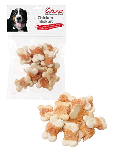 Corwex Chicken Biskuit Big (10x70g), Keks mit Fleisch, fettarm, Kausnack für Hunde, 100% Huhn im Fleischanteil von Corwex