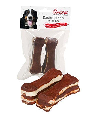 Corwex Kauknochen (2x10cm mit Lamm), für mittlere Hunde, extra lecker & fettarm, Hunde-Kauartike mit 100% Lamm im Fleischanteil von Corwex