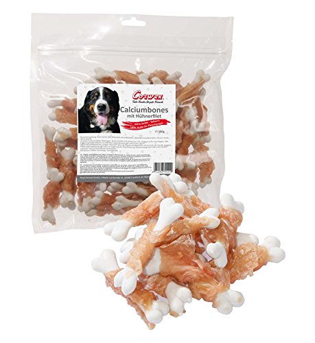 Corwex Calciumbones mit Huhn (500g), Premium Hundesnack Kalziumknochen mit Hühnerfilet umwickelt, extra lecker & fettarm, 100% Huhn im Fleischanteil von Corwex