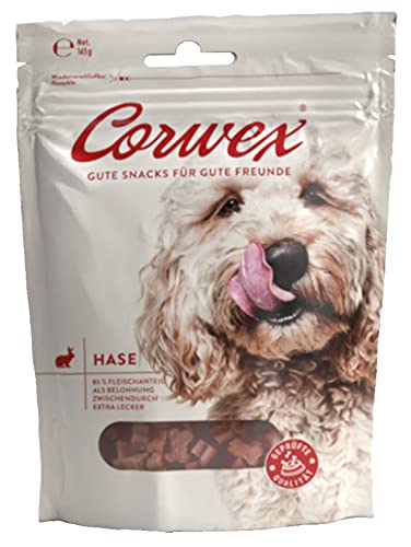 Corwex Soft-Treats (Kaninchen, 1x165g), Hundesnack - Tranigssnacks, herzhaft softe Hundeleckerli für Training, für alle Rassengrößen, glutenfrei & mit hohem Fleischanteil von Corwex