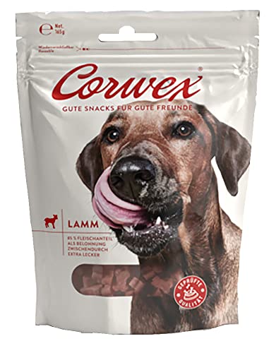 Corwex Hundesnack Soft-Treats | Tranigssnacks | herzhaft softe Hundeleckerli für Training oder als Snack | Für Alle Rassengrößen | glutenfrei & mit hohem Fleischanteil (Lamm, 165g) von Corwex