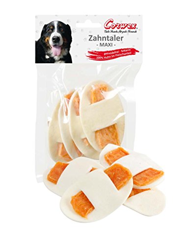 Corwex Zahntaler Maxi (70g), getreidefrei/fettarm, Dental Zahnpflege als Kausnack für Hunde, 100% Huhn im Fleischanteil von Corwex