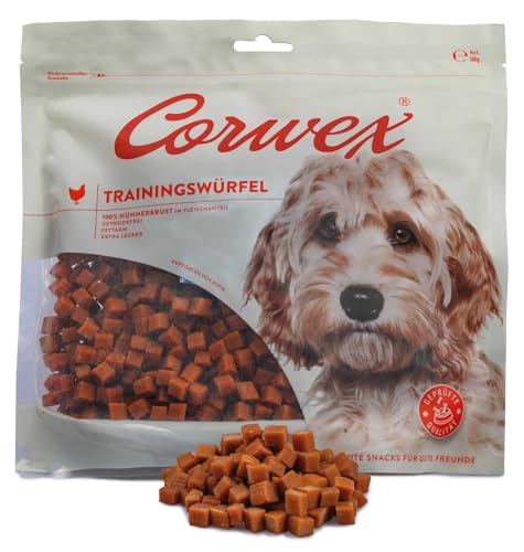 Corwex Trainingswürfel (250g, Huhn) Hundesnacks mit Huhn, Monoprotein, Trainee Snack, getreidefreie Leckerlie fürs Hundetraining von Corwex