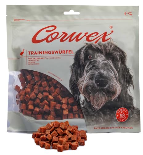 Corwex Trainingswürfel (500g, Ente) Hundesnacks mit Ente, Monoprotein, Trainee Snack, getreidefreie Leckerlie fürs Hundetraining von Corwex