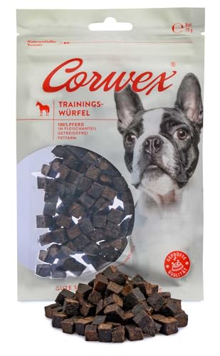 Corwex Trainingswürfel (16x70g, Pferd) Hundesnacks mit Pferd, Monoprotein, Trainee Snack, getreidefreie Leckerlie fürs Hundetraining von Corwex