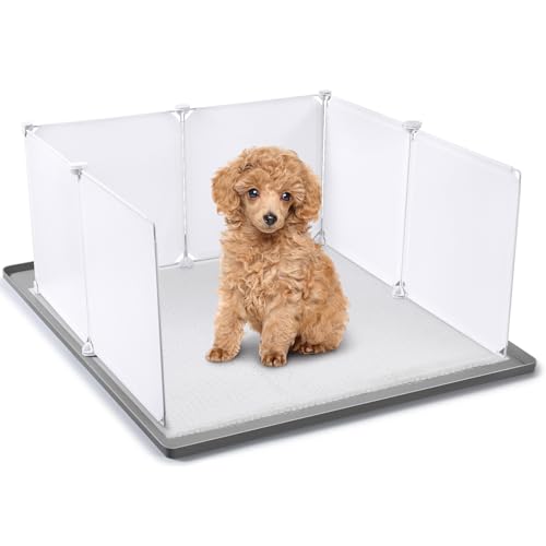 Cosblank 61 x 61 cm Hundetoilette mit hohen Wänden, Silikon-Urinierschutz, kein Verschütten, Töpfchentoilettenhalter, hoher Rand, Hundetoilette mit 10 Halterungsklemmen für Welpentraining von Cosblank