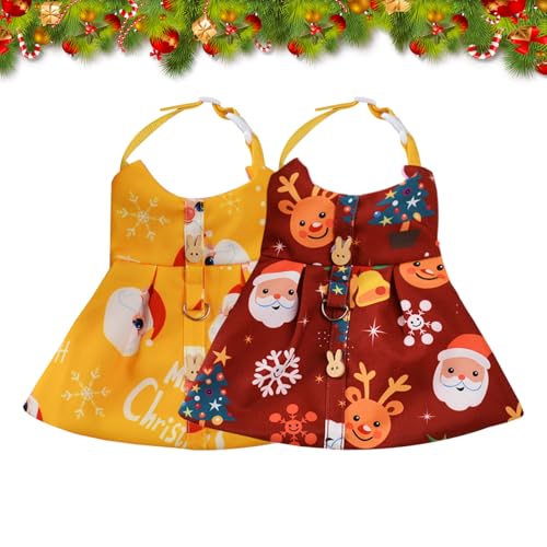 2 Pcs Weihnachten Haustier Kostüme, Haustier Weihnachten Kleid, Weihnachtsfeier Kostüm Haustier, mit Klassischen Weihnachten Muster, Kleidung für Hund Katze Weihnachtsfeier Dekoration von Cosiesnest