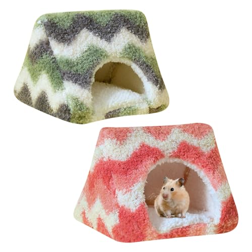 2 Stück Meerschweinchen Bett Haus, Cave Cozy Hamster House Kleintierbetten Versteck Warm Hanging House Bett für Hamster Kaninchen Igel Chinchilla Frettchen Bartagame und Ratte (A) von Cosiesnest