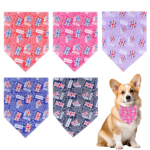 5 Stück Hunde Bandana Kopftücher, Hund Bandana Set, Dreieckstuch für Haustiere, Halstuch Bandana, Haustier Bandana, Waschbare Halsdreiecke, für Kleine Mittel Hunde und Katzen von Cosiesnest