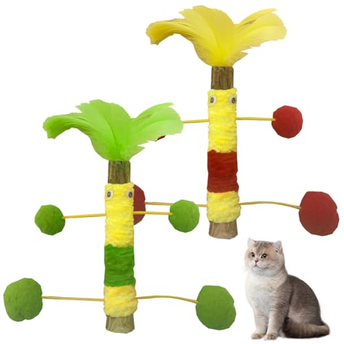 Cosiesnest 2 Stück Katzenminze Sticks, Kausticks Set, Matatabi-Kausticks, Schleifen von Zähnen Kauholz Katze Sticks, Katzensticks Zur Zahnreinigung, für ​Katze Beißen Kauen Zahnpflege Gegen von Cosiesnest