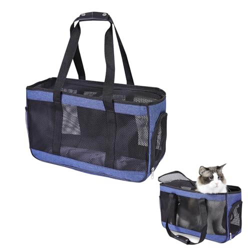 Transporttasche Haustiere, Haustiere Transportbox, Transporttasche für Katze Hund, Tragetasche für Haustiere, Tragbar Faltbar Haustiere Reisetasche, für Welpen Katzen Hunde Haustiere (Blau) von Cosiesnest