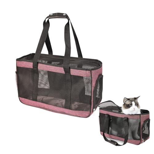 Transporttasche Haustiere, Haustiere Transportbox, Transporttasche für Katze Hund, Tragetasche für Haustiere, Tragbar Faltbar Haustiere Reisetasche, für Welpen Katzen Hunde Haustiere (Rosa) von Cosiesnest