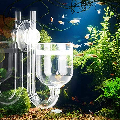 Co2 für Aquarienpflanzen, Glas-Co2-Refiner-Diffusor, Großes Gerades Rohr, Hohe Transparenz, mit Saugnapf für Aquarium, Wassergras-Aquarium von Cosiki