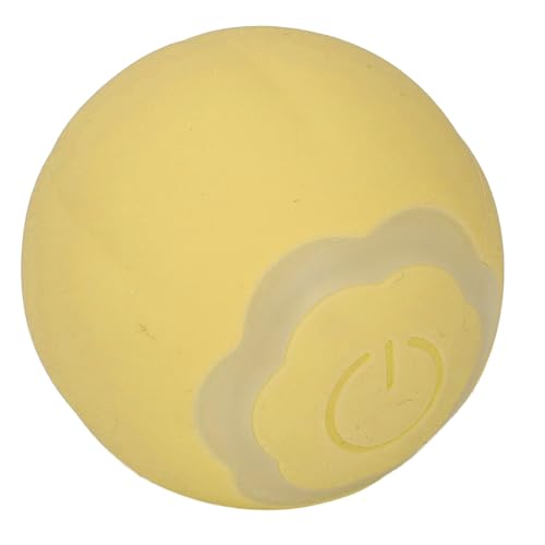 Cosiki Cat Smart Rolling Ball, Elektrisch, Sicher, Flexibel, Interaktives Katzenballspielzeug aus Silikon mit Buntem LED-Licht für Hunde (Yellow) von Cosiki