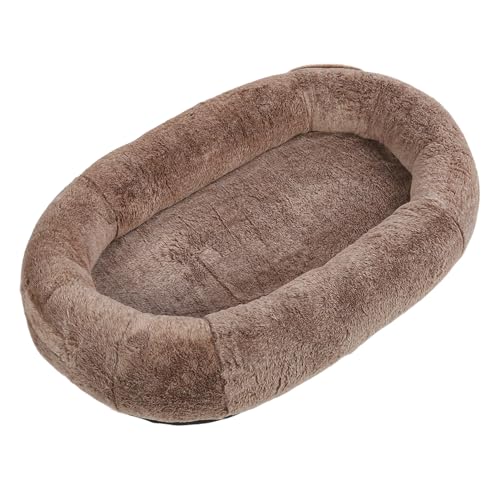 Cosiki Flauschiges Menschliches Hundebett, Farbverlaufskaffee, rutschfest, Riesiges Menschliches Hundebett, Bequem, Ergonomisch, Extra groß für Zuhause (100 * 70 * 30CM) von Cosiki