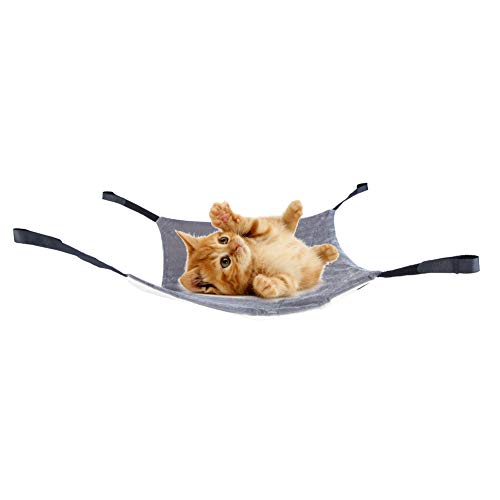 Cosiki Juli-Geschenk Pet Cat Hanging Bed, einfach zu installierende Cat Hanging Bed, wunderbare Katzen für Haustiere(Beige+Grey, L) von Cosiki